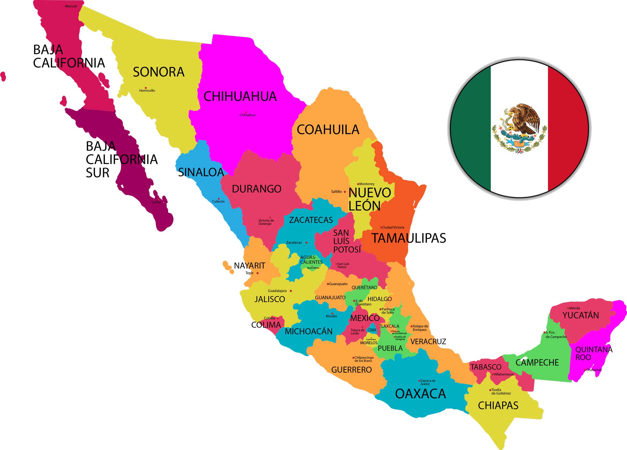 Mapa Politico De Mexico Con Nombres Y Capitales Actualizado Noviembre Sexiz Pix 0290